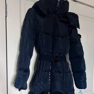 Brand New, Never Worn — SAM Long Noho Black Down Coat With Belt